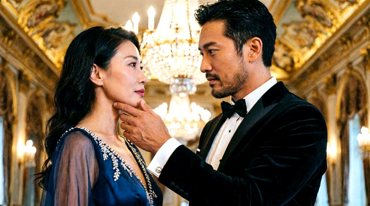 職場で年上男性と年下女性が自然に会話する様子