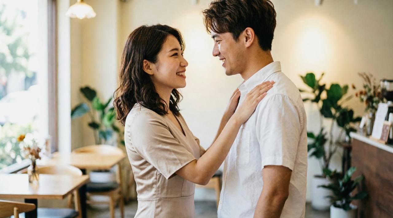 特典会で自然に印象を残すため順番を待つ男性のイメージ