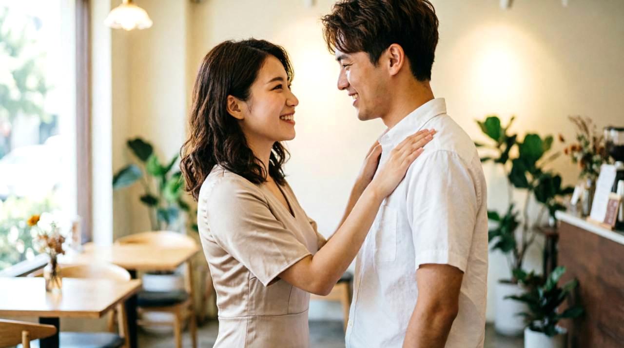 初対面の女性にも自然に声をかけられる男性のイメージ