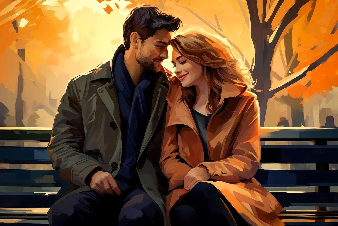 楽しく会話するカップルの姿