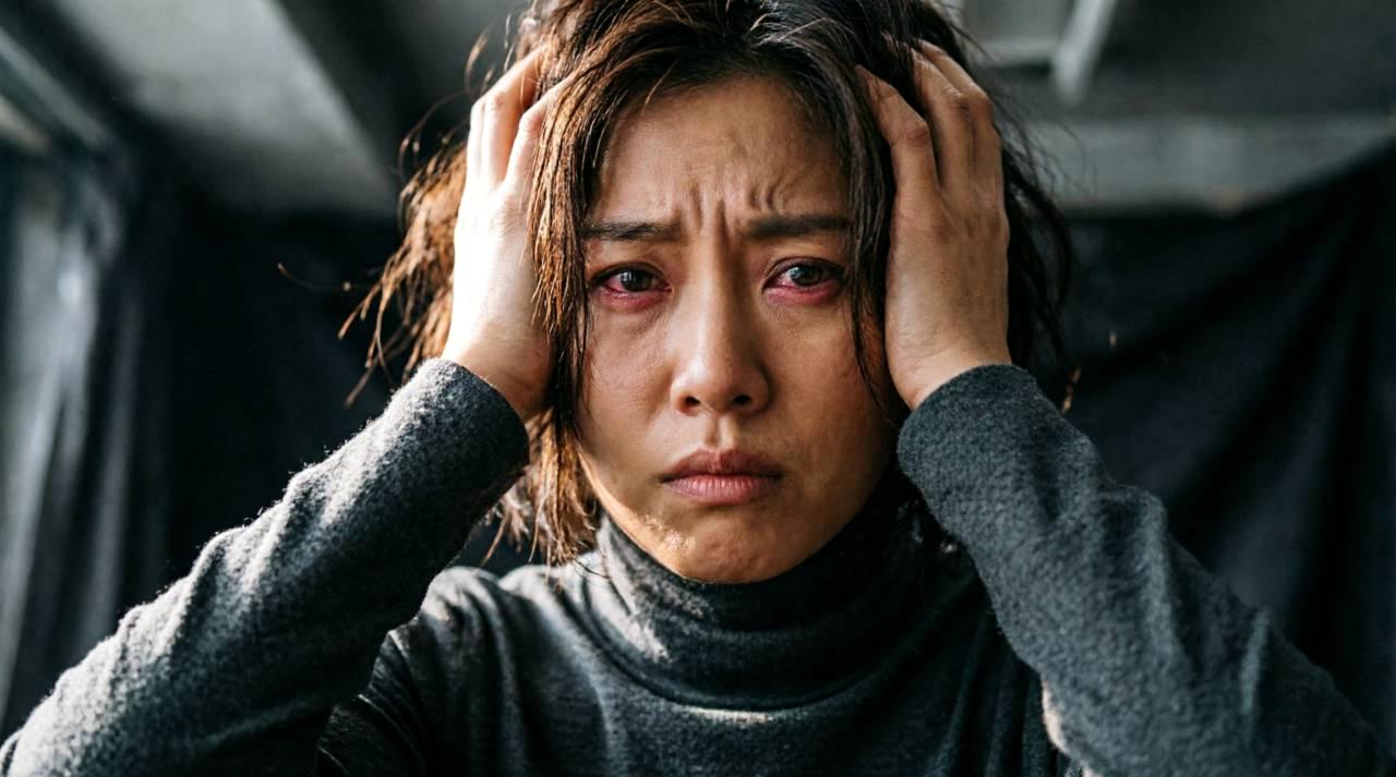 鏡の前で自分に自信なさそうにうつむく男性と、周囲の楽しそうな会話の対比