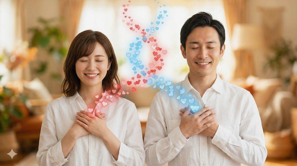 女性に深い質問を投げかけて会話を広げる男性、恋愛心理学の質問設計