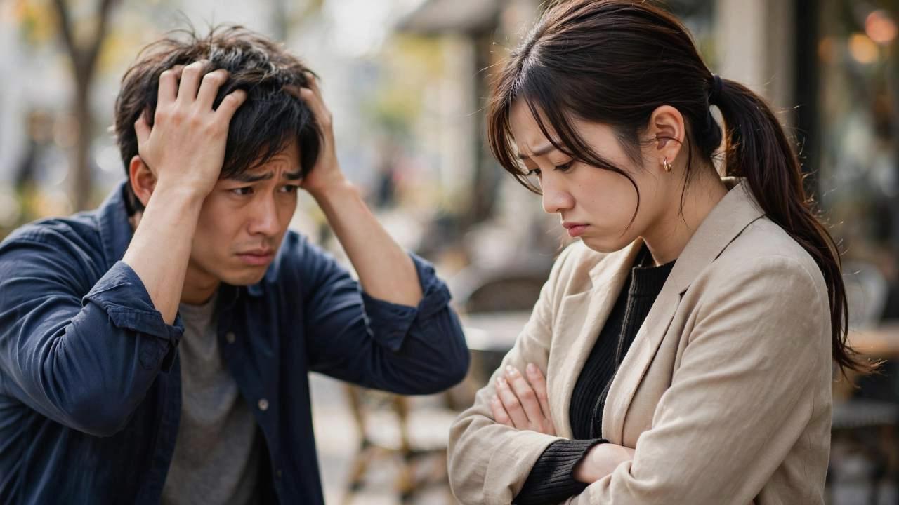 初デートで店選びに戸惑う女性の表情