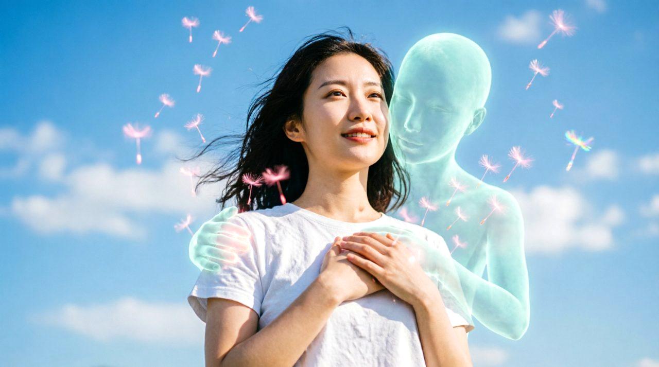 幸せそうに笑い合う自信に満ちた男性とパートナー