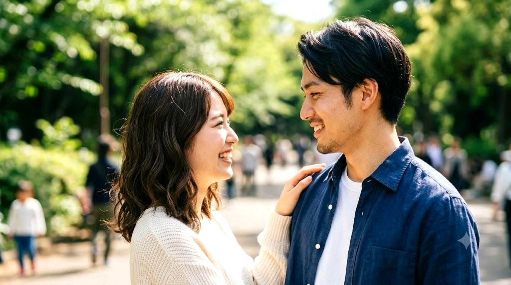 カフェで女性の話を真剣に聞く男性の横顔、恋愛心理学に基づく傾聴の瞬間