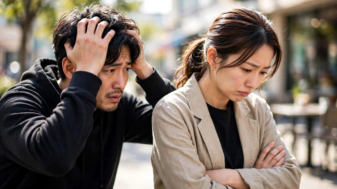 デート中に失敗しないよう注意する男性